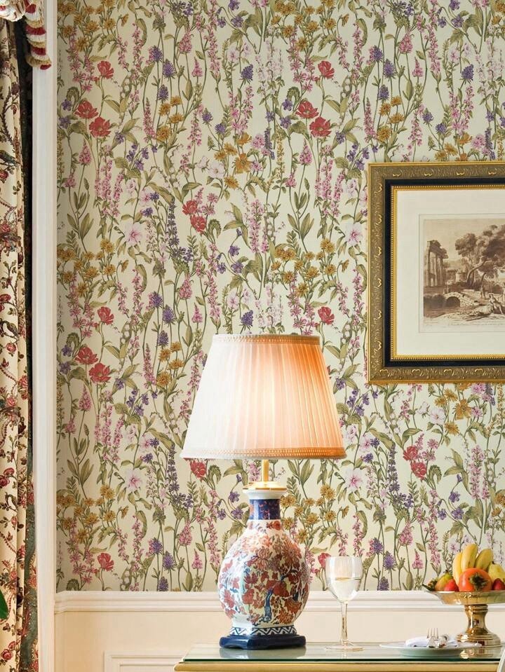 Vintage Floral Wallpaper Roll Botanical Peel Stick English Garden Self Adhesive