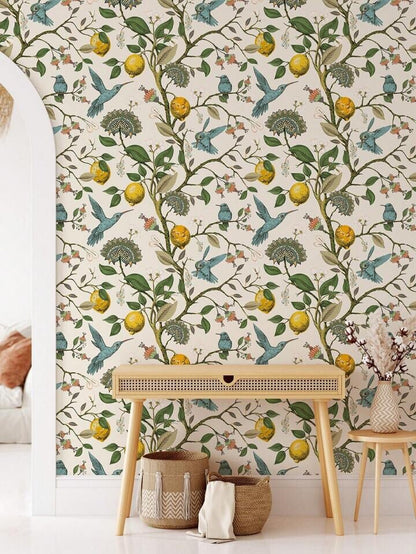 Bird Floral Wall Mural Self Adhesive Peel Stick Wallpaper Accent Decor Roll