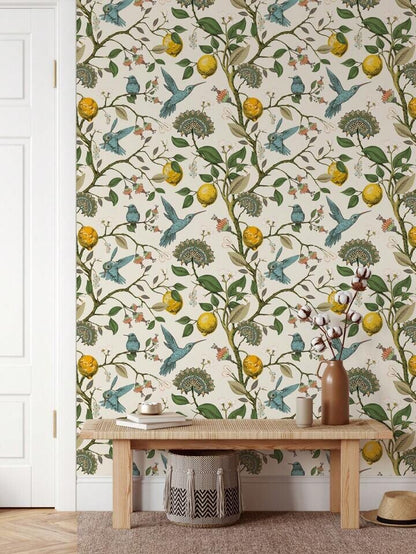 Bird Floral Wall Mural Self Adhesive Peel Stick Wallpaper Accent Decor Roll