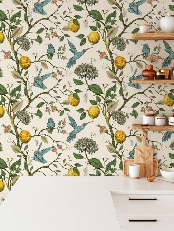 Bird Floral Wall Mural Self Adhesive Peel Stick Wallpaper Accent Decor Roll