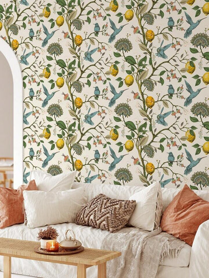Bird Floral Wall Mural Self Adhesive Peel Stick Wallpaper Accent Decor Roll