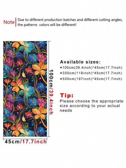 Vibrant Floral Peel & Stick Wallpaper Removable Art Deco Wall Decor – Colourful