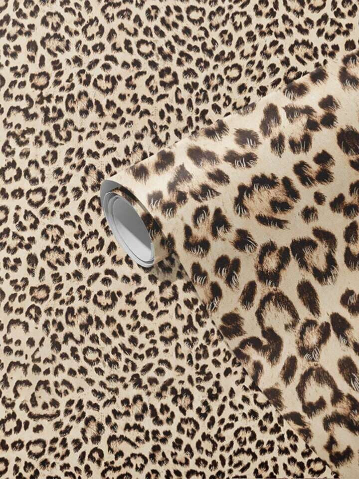 Leopard Print Beige Wallpaper Stylish Animal Pattern Bold Decor Wall Covering