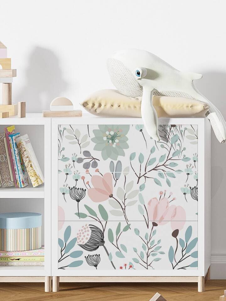 Floral Wallpaper Pastel Pink Green Botanical Modern Chic Wall Decor Roll