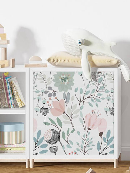 Floral Wallpaper Pastel Pink Green Botanical Modern Chic Wall Decor Roll