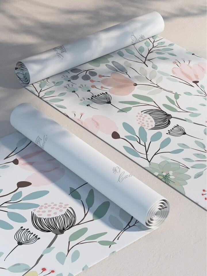 Floral Wallpaper Pastel Pink Green Botanical Modern Chic Wall Decor Roll