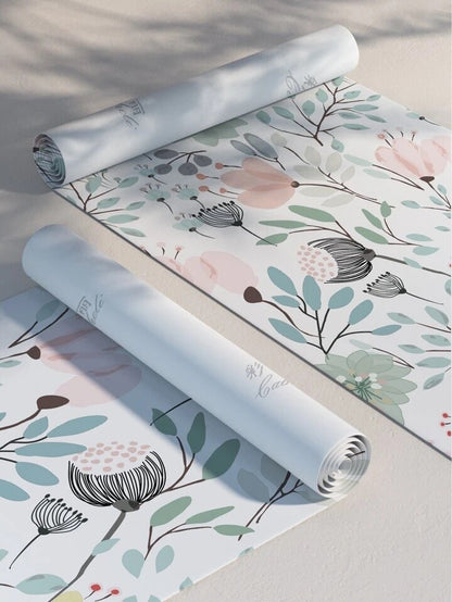 Floral Wallpaper Pastel Pink Green Botanical Modern Chic Wall Decor Roll