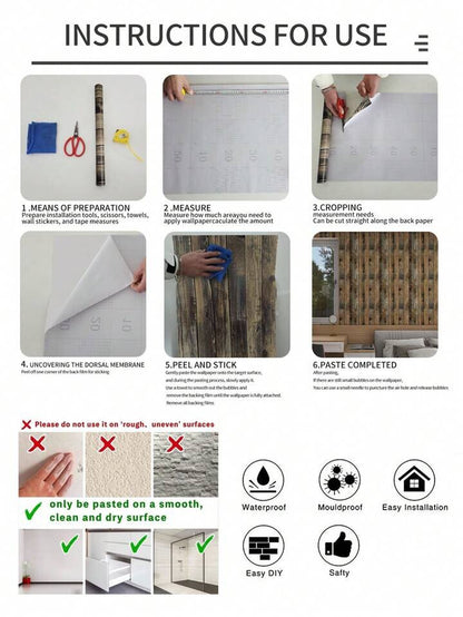 Bamboo Wallpaper Black White Modern Peel Stick Home Decor Minimalist Design