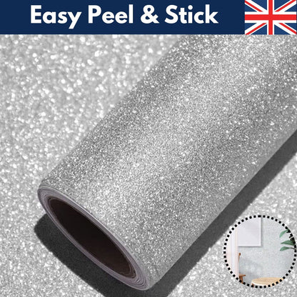 Glitter Look Vinyl Cover Self Adhesive Wrap for Kitchen Worktop & Cupboard