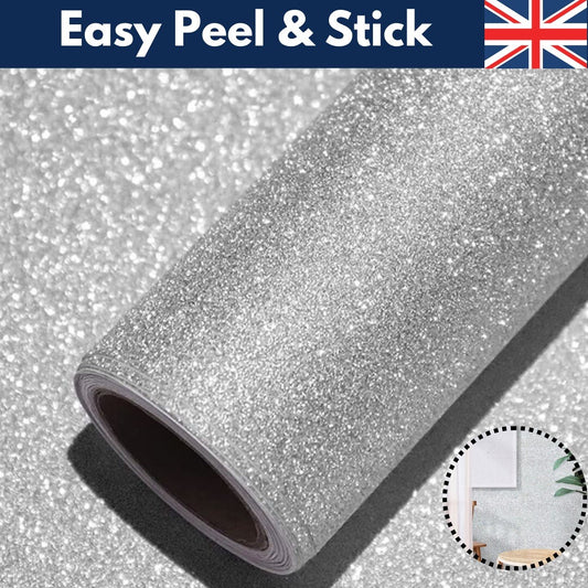 Glitter Look Vinyl Cover Self Adhesive Wrap for Kitchen Worktop & Cupboard