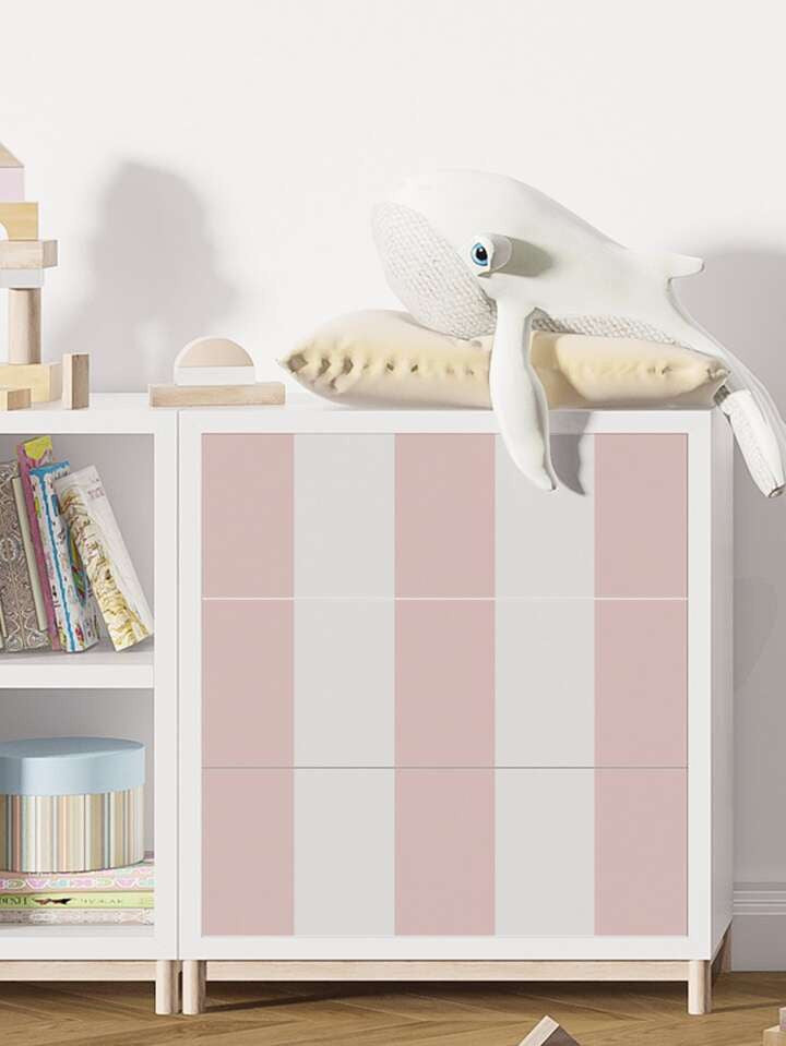 Modern Pink & White Stripe Wallpaper Peel & Stick Self Adhesive Wall Covering