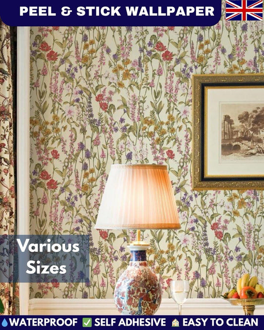 Vintage Floral Wallpaper Roll Botanical Peel Stick English Garden Self Adhesive
