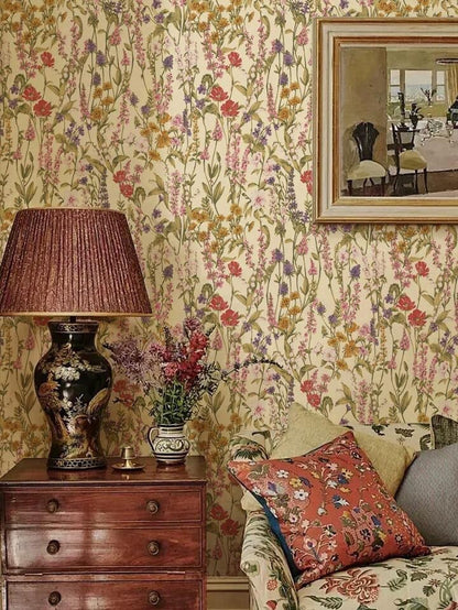 Vintage Floral Wallpaper Roll Botanical Peel Stick English Garden Self Adhesive