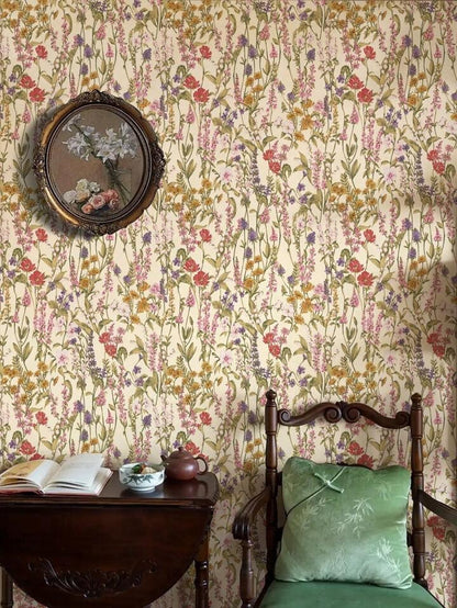 Vintage Floral Wallpaper Roll Botanical Peel Stick English Garden Self Adhesive