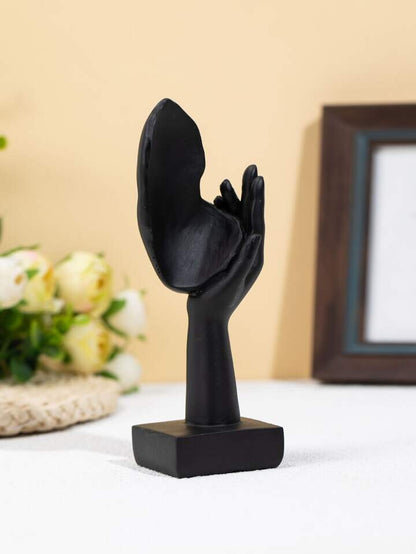 Black Abstract Face Sculpture Resin Modern Art Statue Home Decor Gift