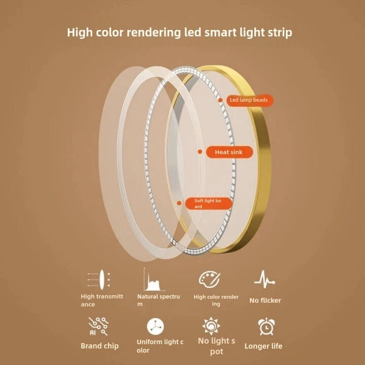 LED Makeup Mirror Touch Control Dimmable Light USB Rechargeable Vanity Tabletop