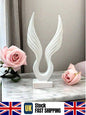 White Angel Wings Sculpture Modern Resin Abstract Art Home Decor Gift