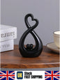 Black Heart Sculpture Modern Abstract Resin Love Statue Romantic Home Decor