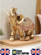 Large Gold Elephant Statue Ornate Feng Shui Ornament Luxury Home Decor Gift