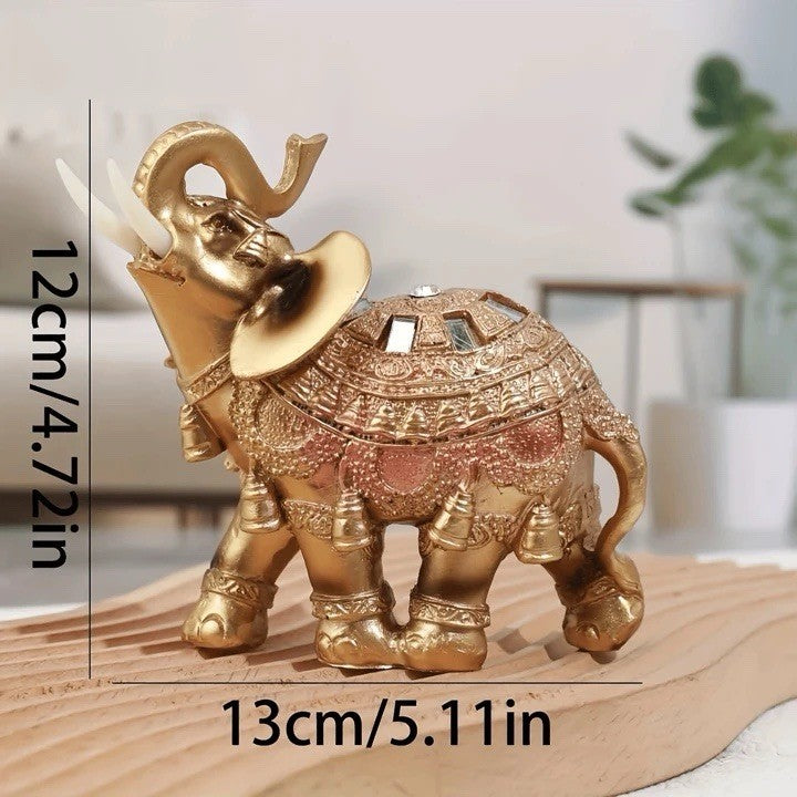 Large Gold Elephant Statue Ornate Feng Shui Ornament Luxury Home Decor Gift
