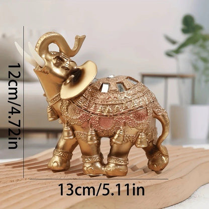 Large Gold Elephant Statue Ornate Feng Shui Ornament Luxury Home Decor Gift