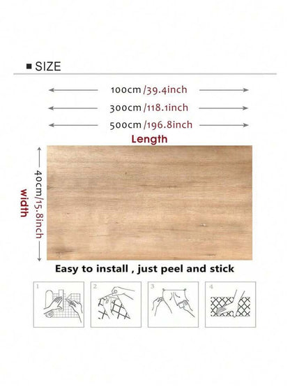 Adhesive Oak Wood Grain Vinyl Wrap Kitchen Worktop Cupboard Covering Sheet