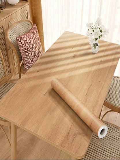 Adhesive Oak Wood Grain Vinyl Wrap Kitchen Worktop Cupboard Covering Sheet