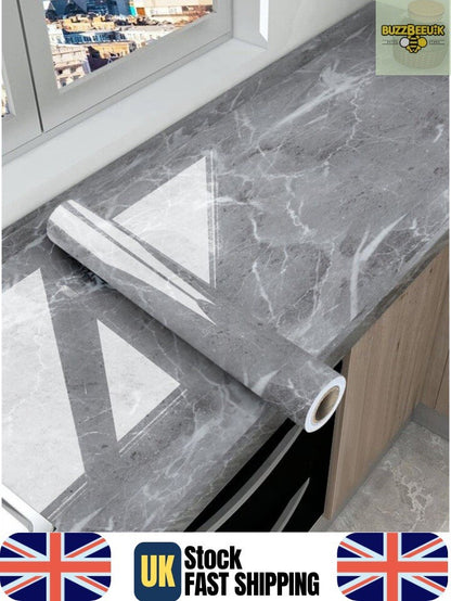 Self Adhesive Kitchen Worktop Covering Vinyl Wrap Cupboard Door Marble Stickers