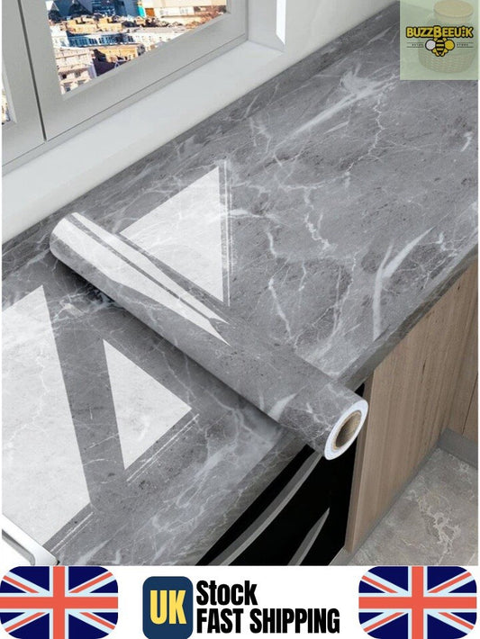 Self Adhesive Kitchen Worktop Covering Vinyl Wrap Cupboard Door Marble Stickers