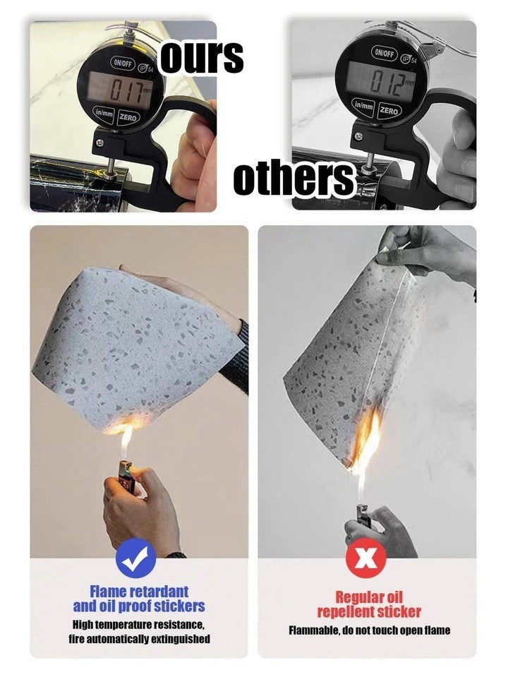 Self Adhesive Kitchen Worktop Covering Vinyl Wrap Cupboard Door Marble Stickers