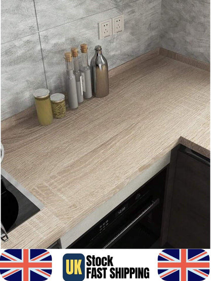 Oak Wood Style Self Adhesive Vinyl Covering Film for Kitchen Worktops & Units