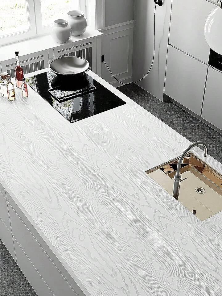 White Wood Effect Vinyl Wrap Self Adhesive Sticky Back PVC Covering Sheet