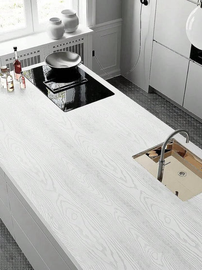 White Wood Effect Vinyl Wrap Self Adhesive Sticky Back PVC Covering Sheet