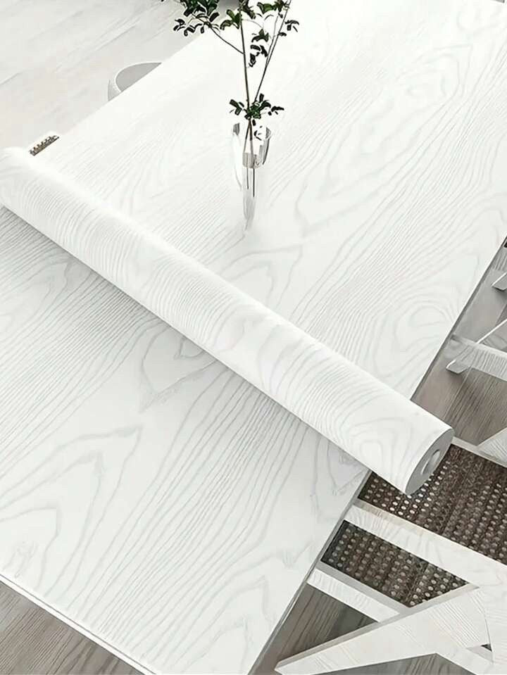 White Wood Effect Vinyl Wrap Self Adhesive Sticky Back PVC Covering Sheet
