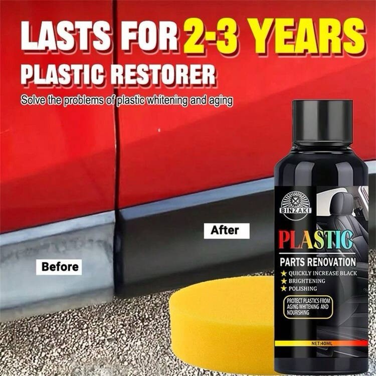Car Plastic Restorer Trim Renovation Polish Faded Bumper Cleaner Shine Coating