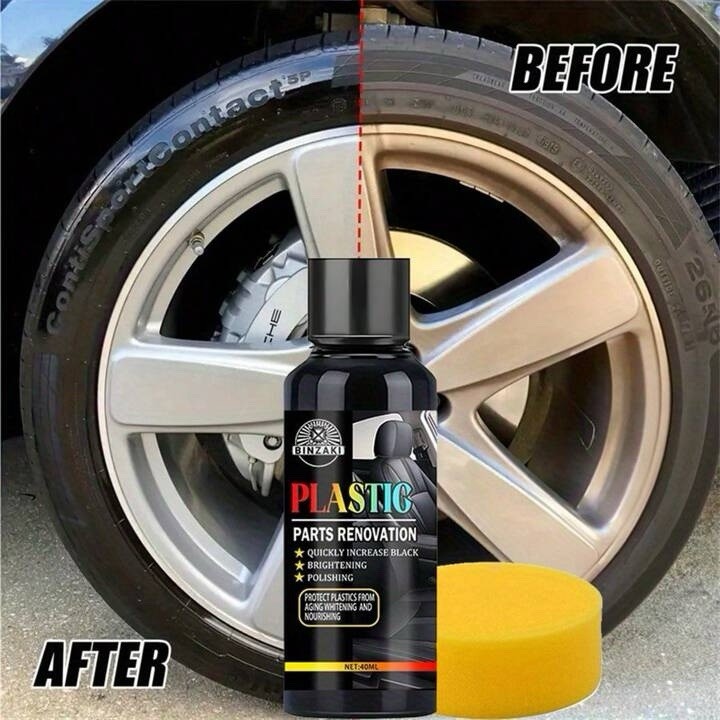 Car Plastic Restorer Trim Renovation Polish Faded Bumper Cleaner Shine Coating