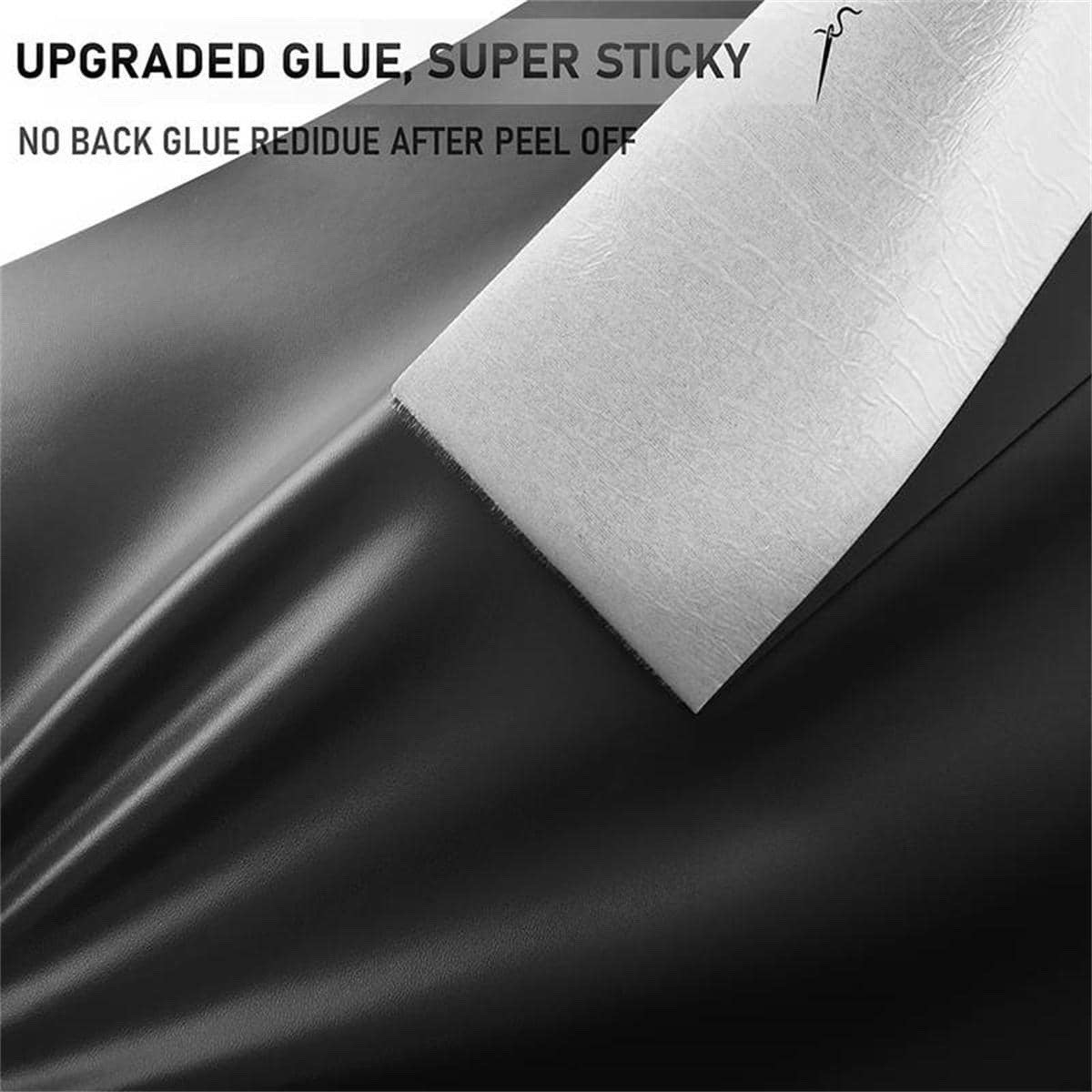 Black Leather Vinyl Wrap Self Adhesive Textured Sticker Furniture Covering