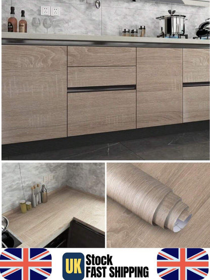 Light Oak Vinyl Wrap Self Adhesive Cupboard Worktop Waterproof Wood Effect