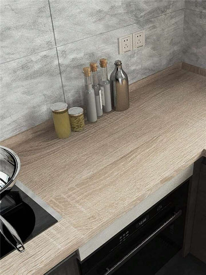 Light Oak Vinyl Wrap Self Adhesive Cupboard Worktop Waterproof Wood Effect