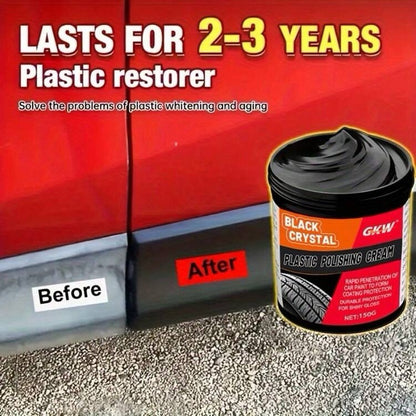 Car Plastic Restorer Trim Polish Black Shine Reviver for Faded Bumpers & Panels