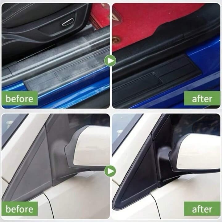Car Plastic Restorer Trim Polish Black Shine Reviver for Faded Bumpers & Panels