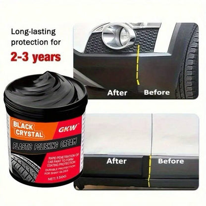 Car Plastic Restorer Trim Polish Black Shine Reviver for Faded Bumpers & Panels